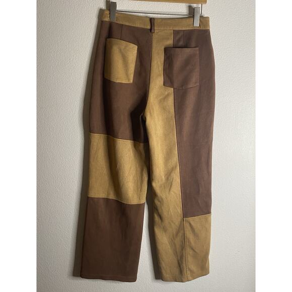 HYFVE PATCHWORK PANTS Womens Brown Tan Size Medium - Picture 4 of 7